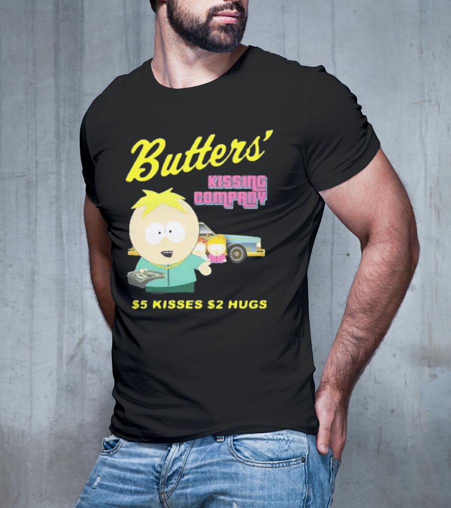 Butters' Kissing Company $5 Kisses $2 Hugs South Park Character T-Shirt