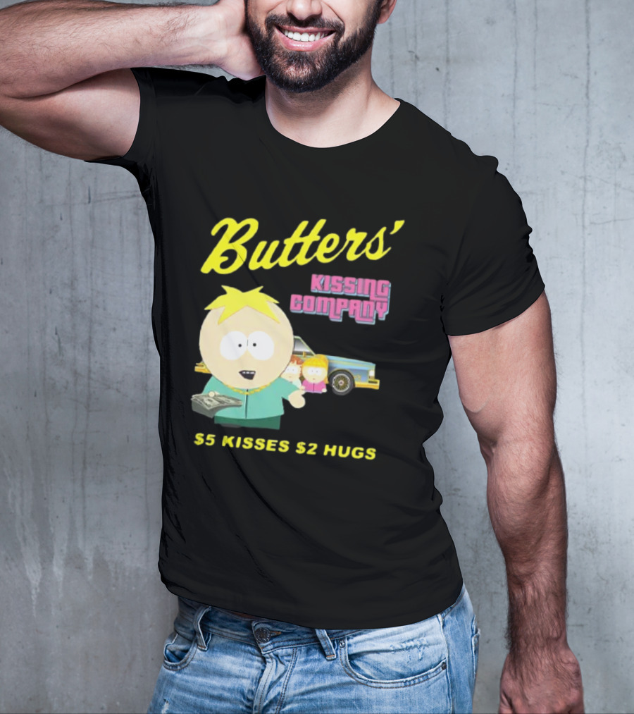 Butters' Kissing Company $5 Kisses $2 Hugs South Park Character T-Shirt
