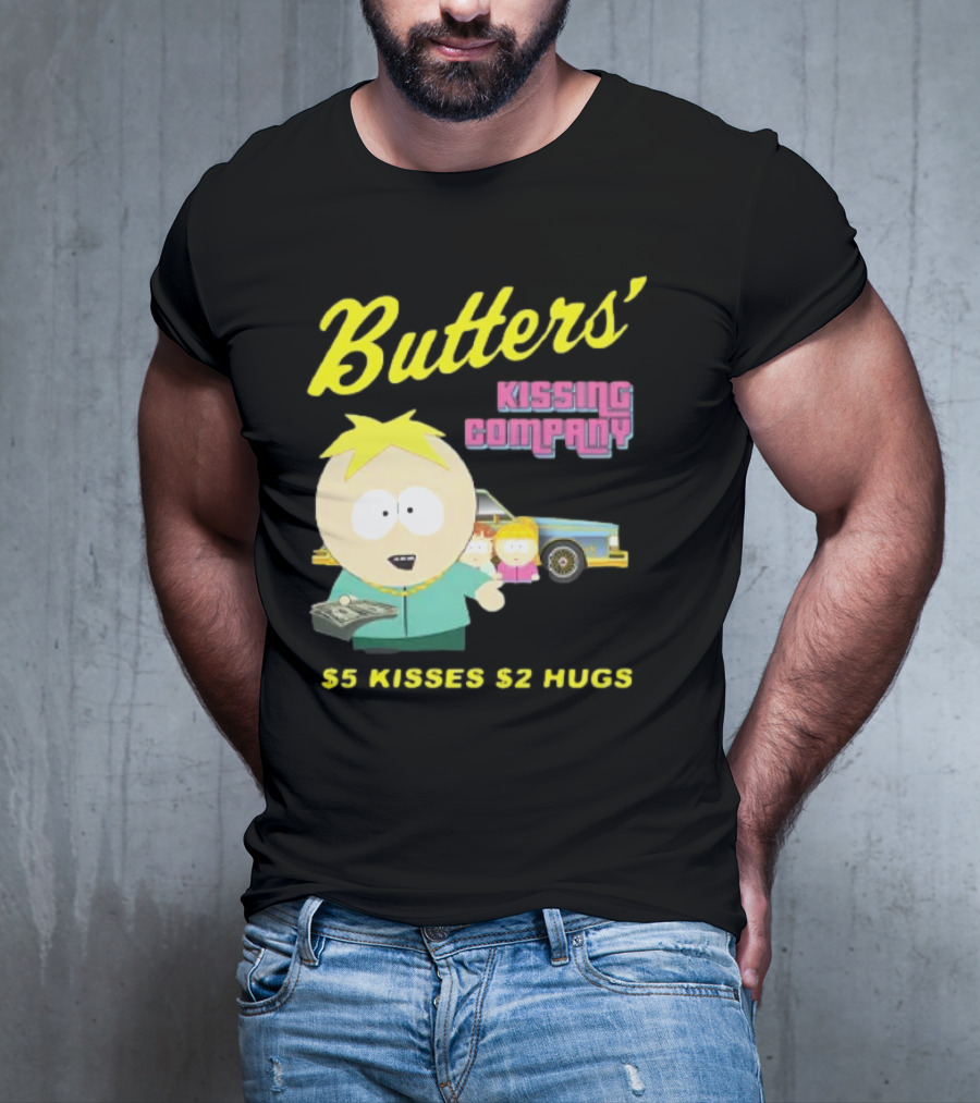 Butters' Kissing Company $5 Kisses $2 Hugs South Park Character T-Shirt
