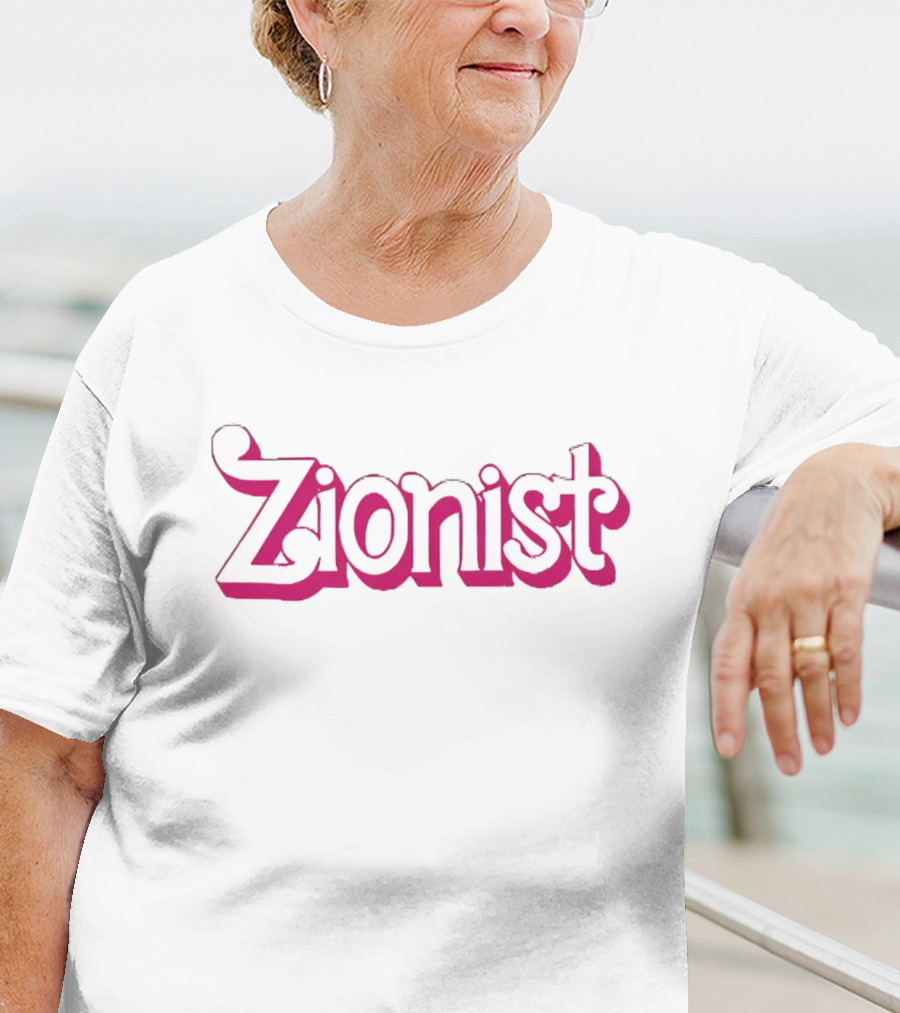 Zionist Barbie Pink Retro Typography T-Shirt
