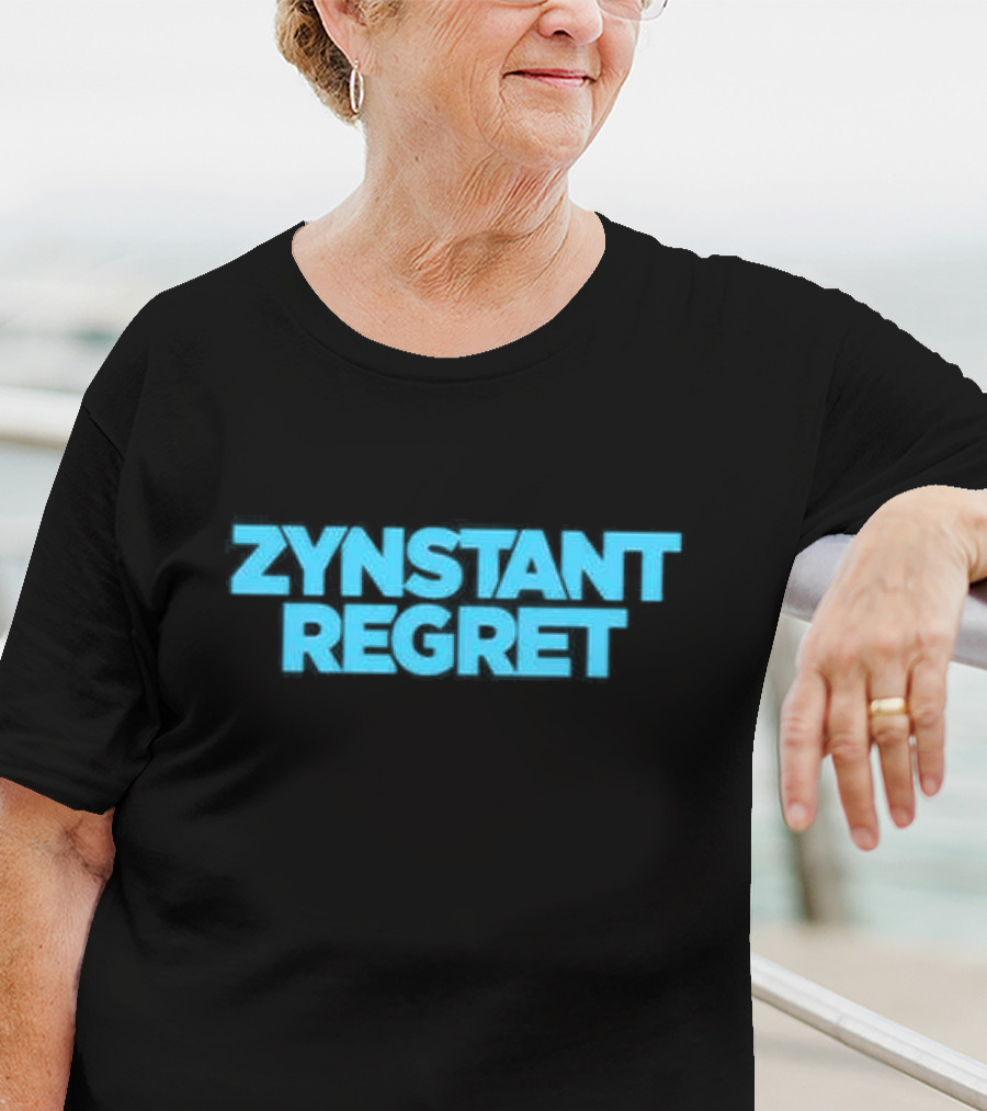 Zynstant Regret Bold Blue Typography T-Shirt