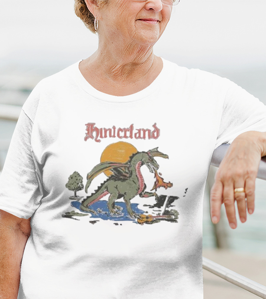 Hinterland Dragon With Orange Sun And Fire T-Shirt