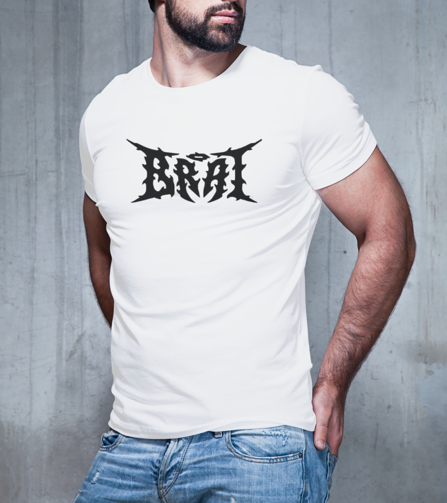 Inferno Merch Store Brat Gothic Font Design Charli Brat T-Shirt
