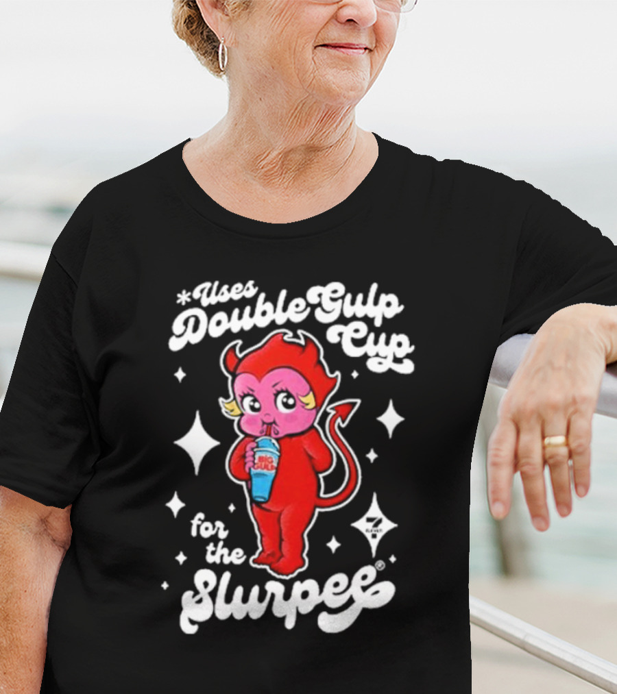 Uses Double Gulp Cup For The Slurpee Devil 7-Eleven T-Shirt