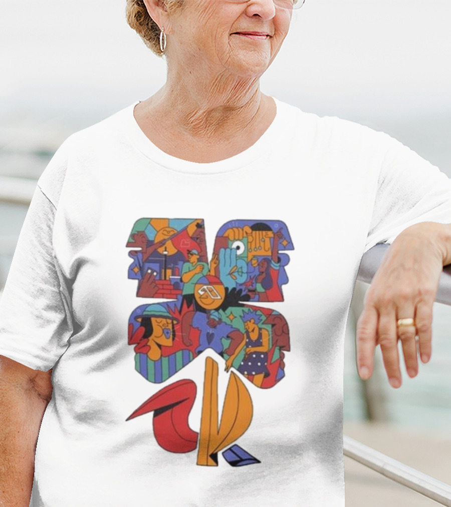 Anjunadeep 024 Yay Abe Abstract Graphic Black T-Shirt