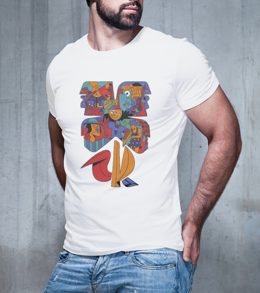 Anjunadeep 024 Yay Abe Abstract Graphic Black T-Shirt