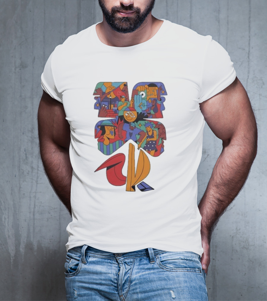 Anjunadeep 024 Yay Abe Abstract Graphic Black T-Shirt