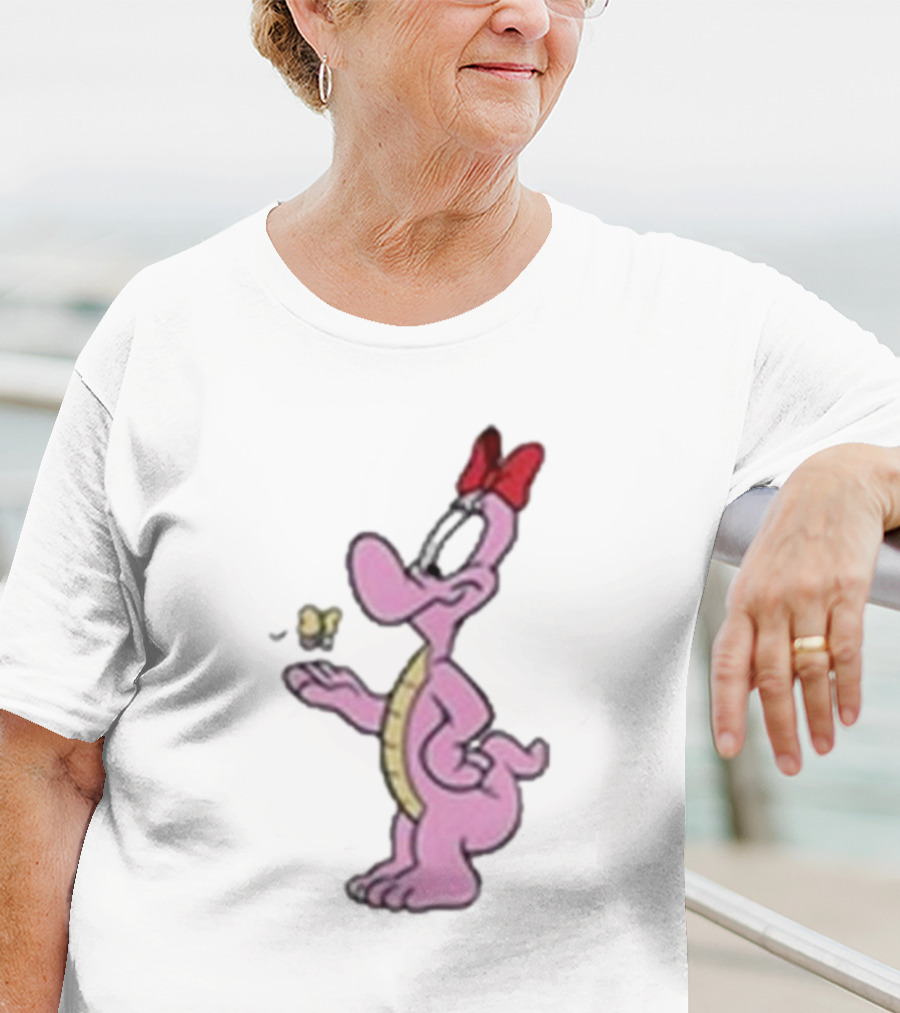 454 Life Baby Yoshi Bow Wearing Cartoon Character With Butterfly T-Shirt