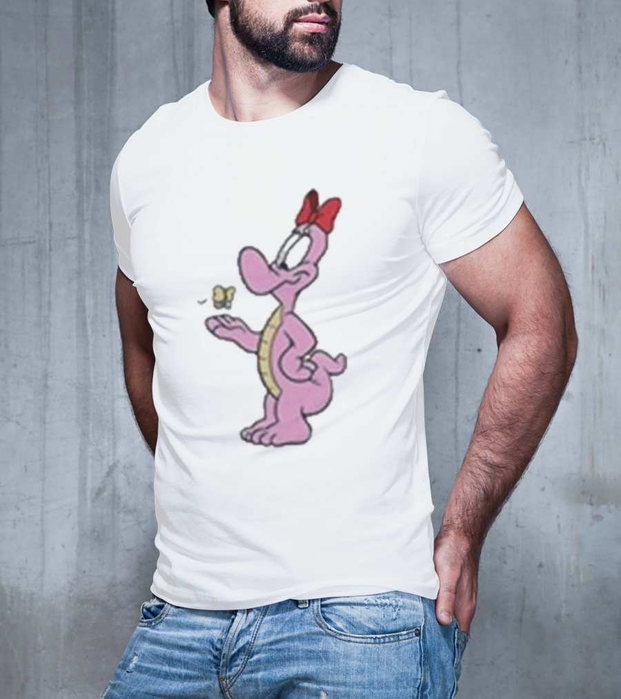 454 Life Baby Yoshi Bow Wearing Cartoon Character With Butterfly T-Shirt