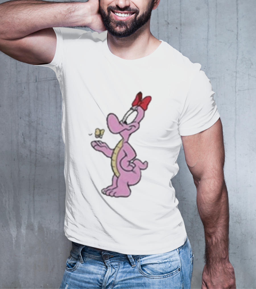 454 Life Baby Yoshi Bow Wearing Cartoon Character With Butterfly T-Shirt