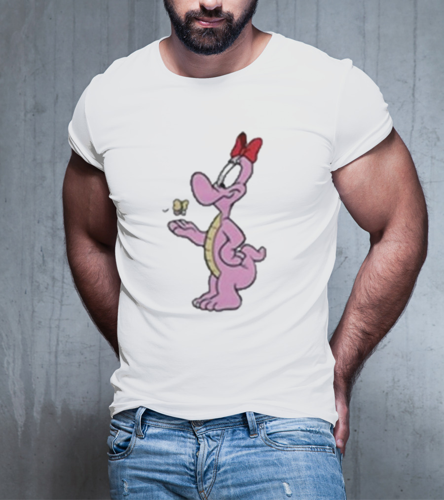 454 Life Baby Yoshi Bow Wearing Cartoon Character With Butterfly T-Shirt