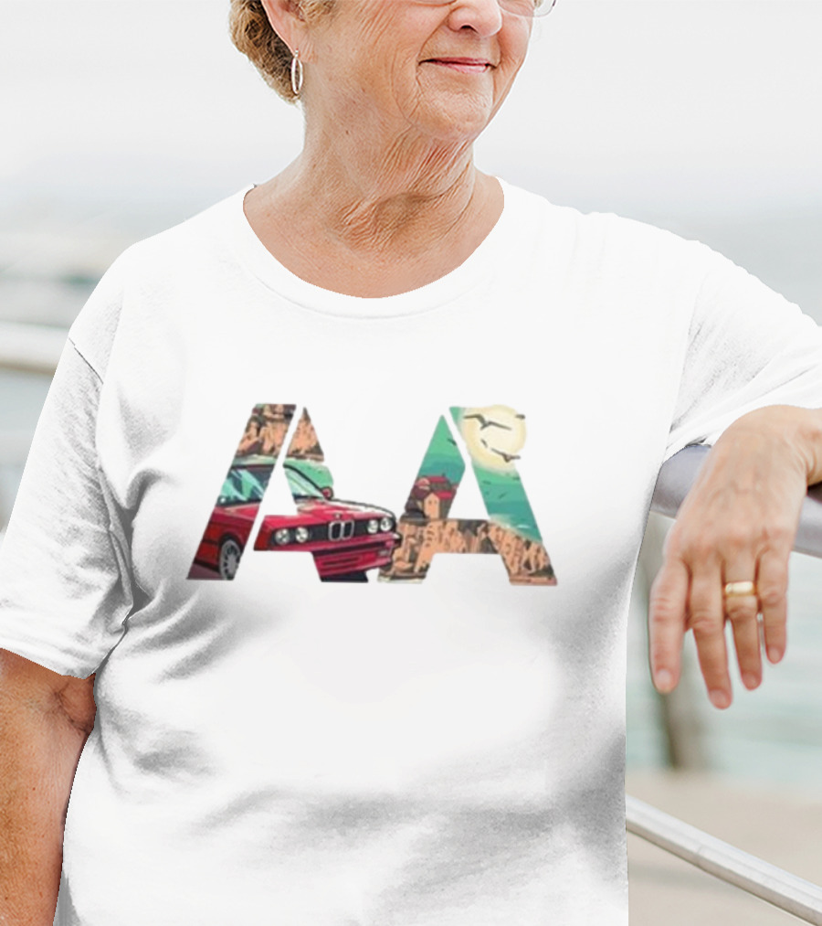 Aa Summer E30 Autoalex Red BMW Car Scenic Landscape T-Shirt