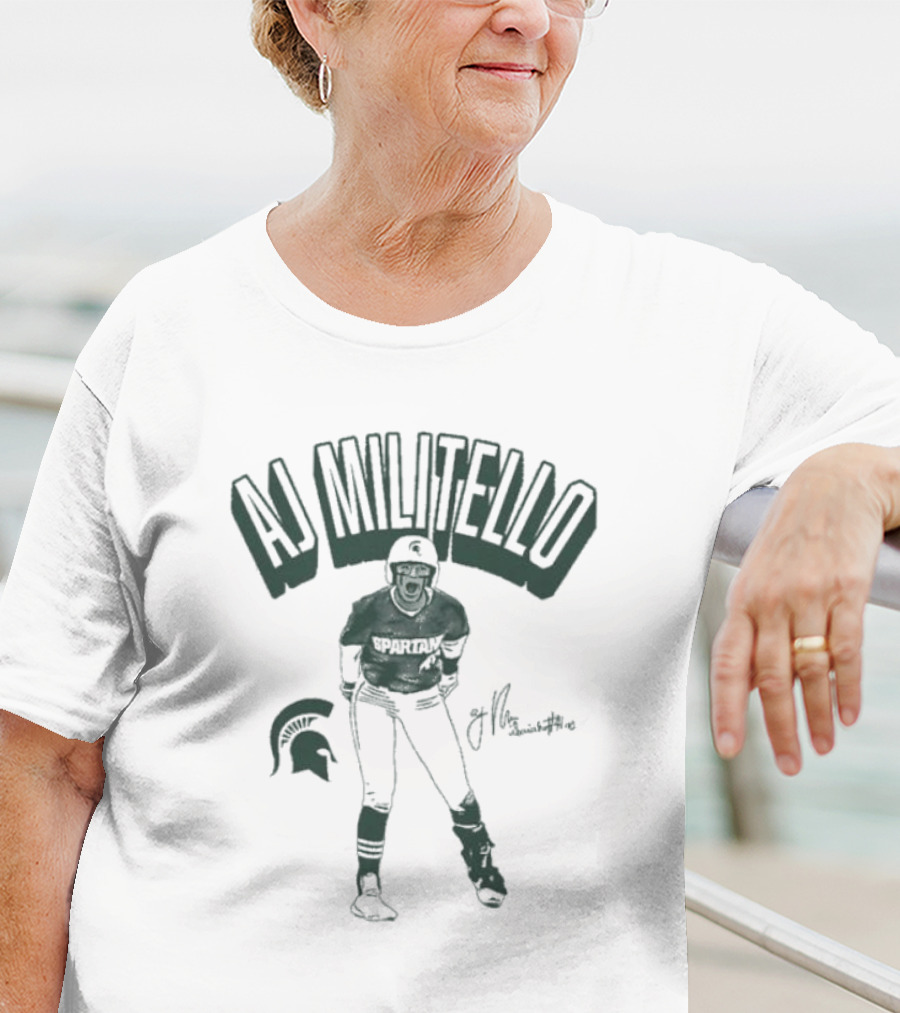 AJ Militello Spartans Michigan State Football Signature T-Shirt