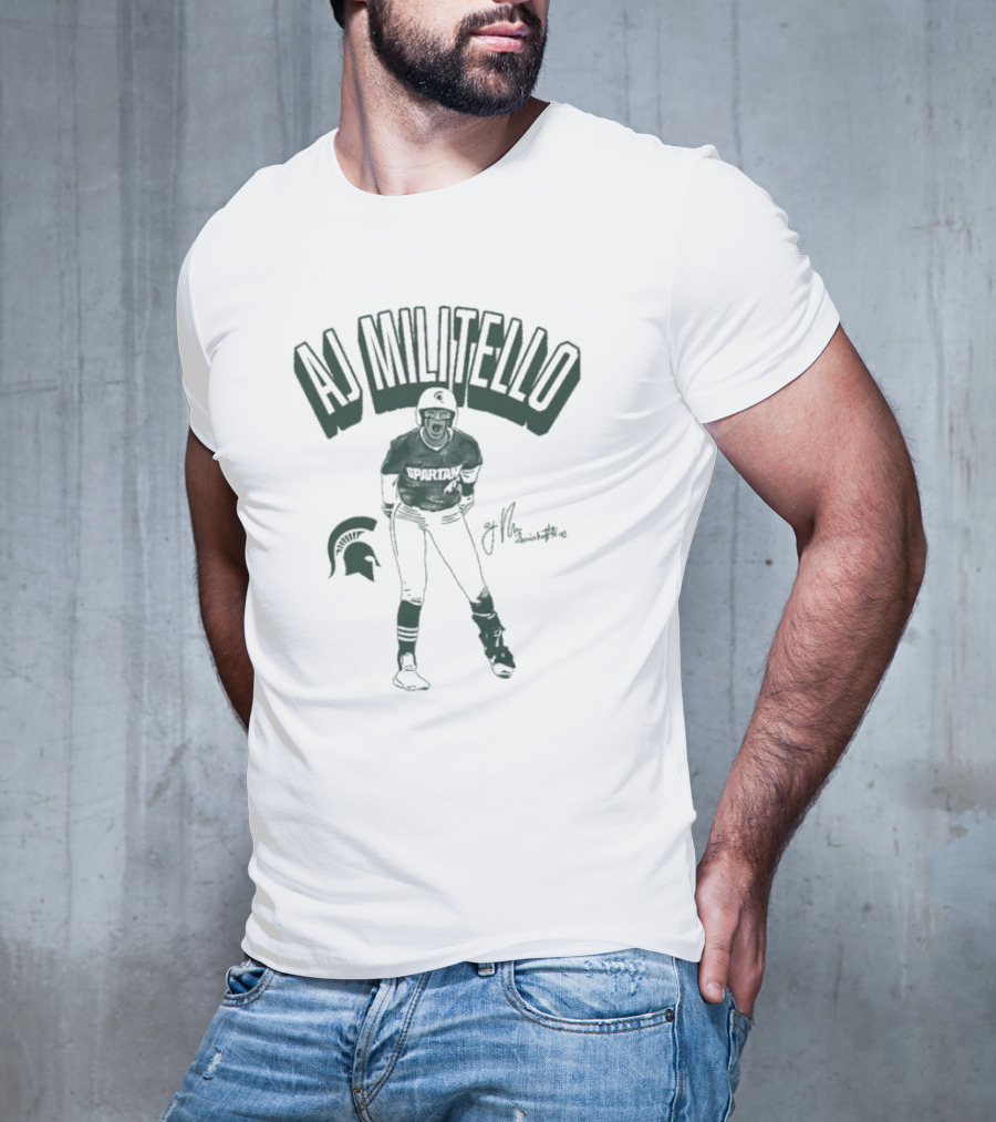 AJ Militello Spartans Michigan State Football Signature T-Shirt