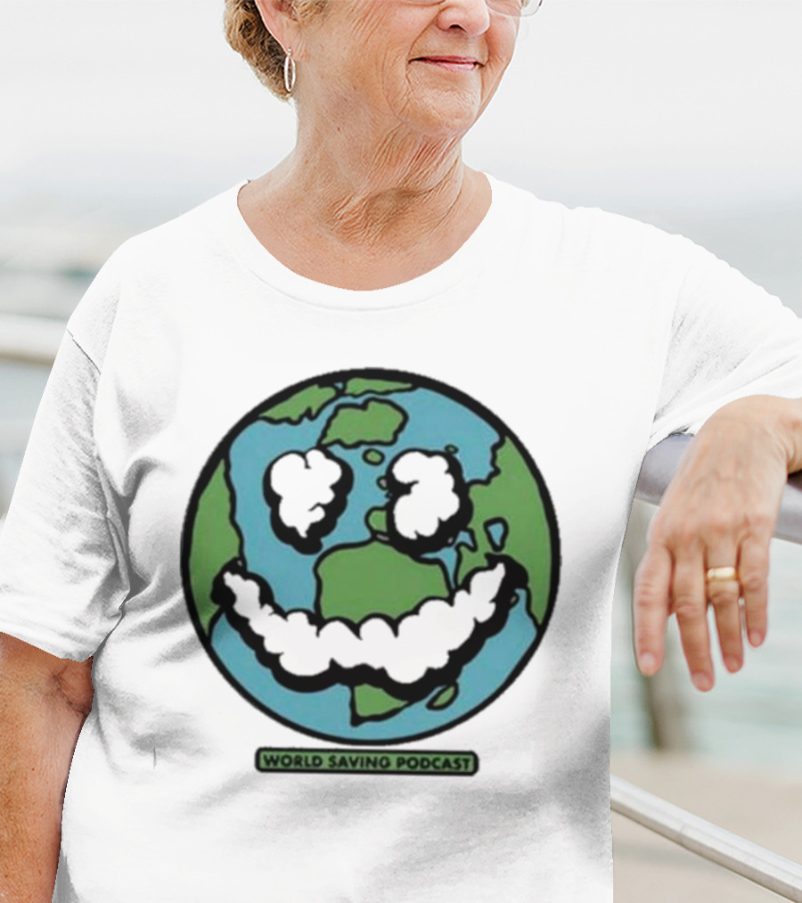 Andy Frasco Crowd Surf World Saving Podcast Earth Smiley T-Shirt