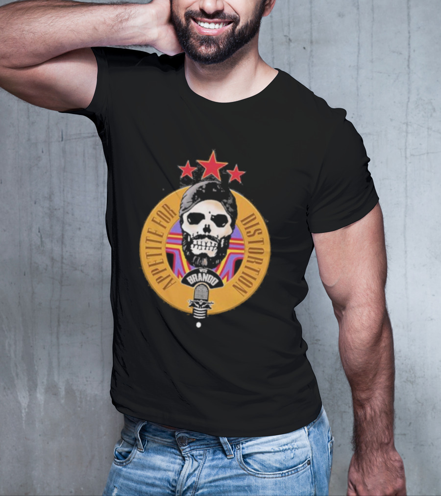 Appetite For Distortion Podcast Brando Skull And Microphone T-Shirt