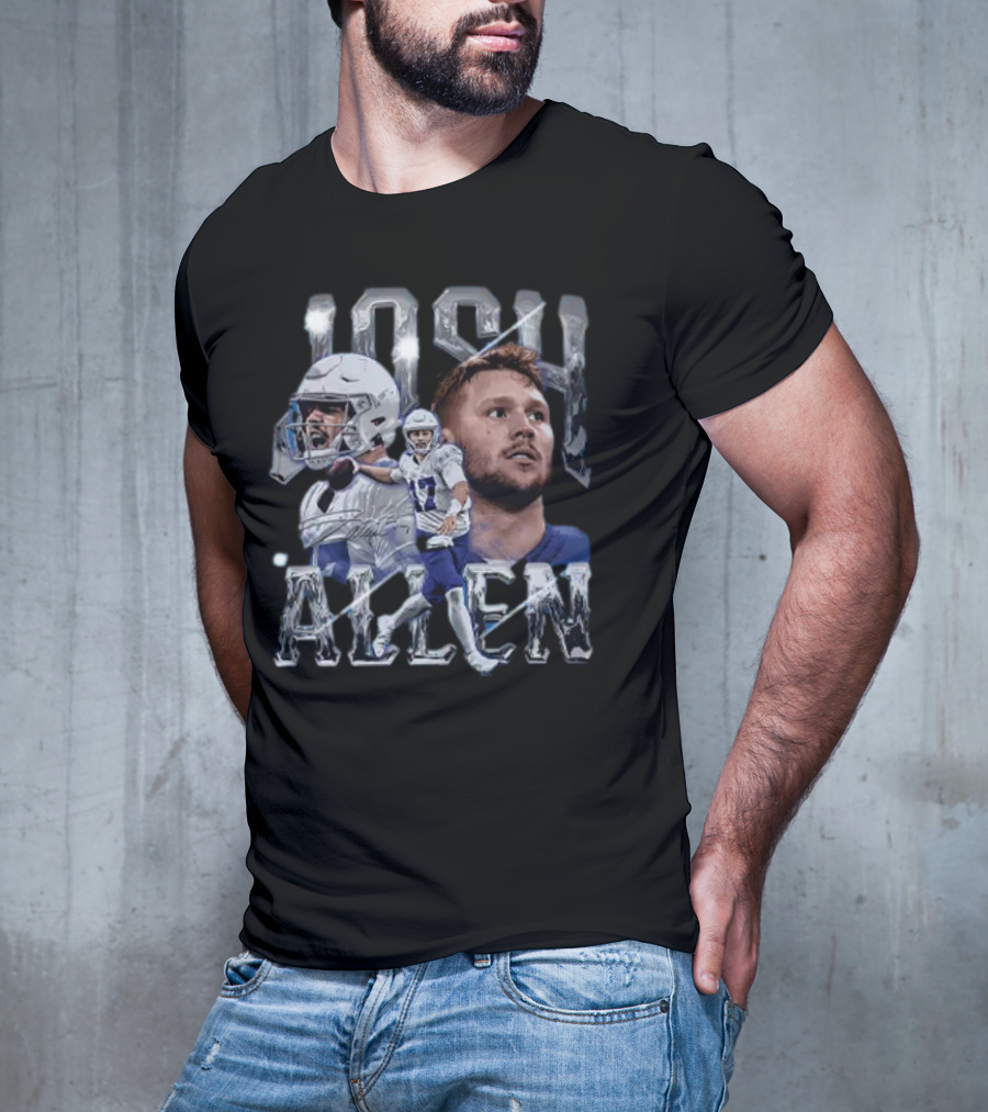 Josh Allen Action Portrait Buffalo Bills Quarterback T-Shirt