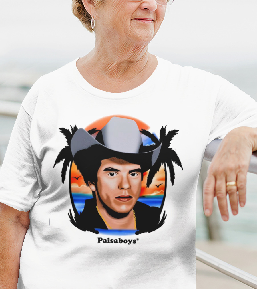 Paisaboys Sinaloa Sunset Cowboy And Tropical Ocean Scene T-Shirt