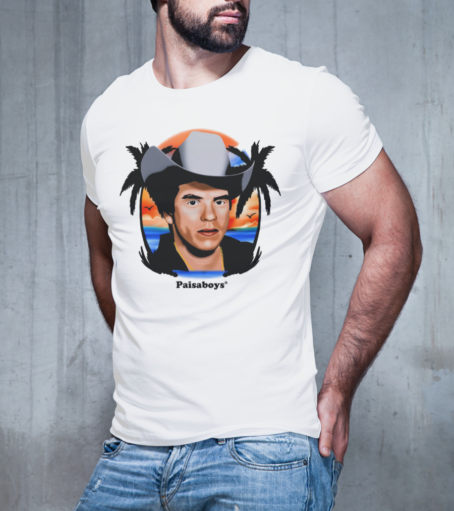 Paisaboys Sinaloa Sunset Cowboy And Tropical Ocean Scene T-Shirt