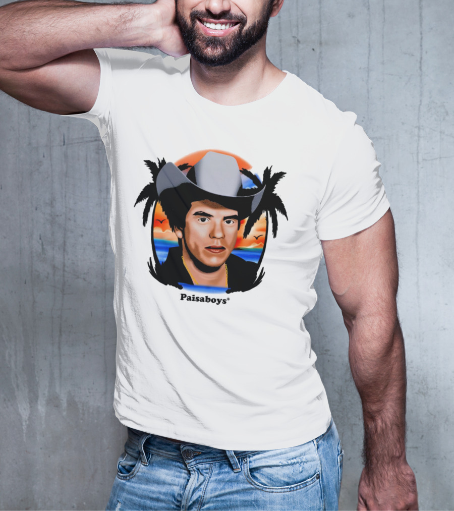 Paisaboys Sinaloa Sunset Cowboy And Tropical Ocean Scene T-Shirt