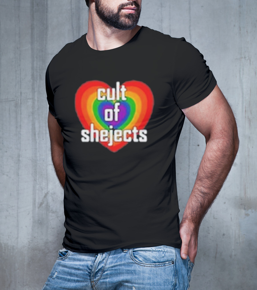 Reel Rejects Cult Of Shejects Heart Rainbow Pride New T-Shirt