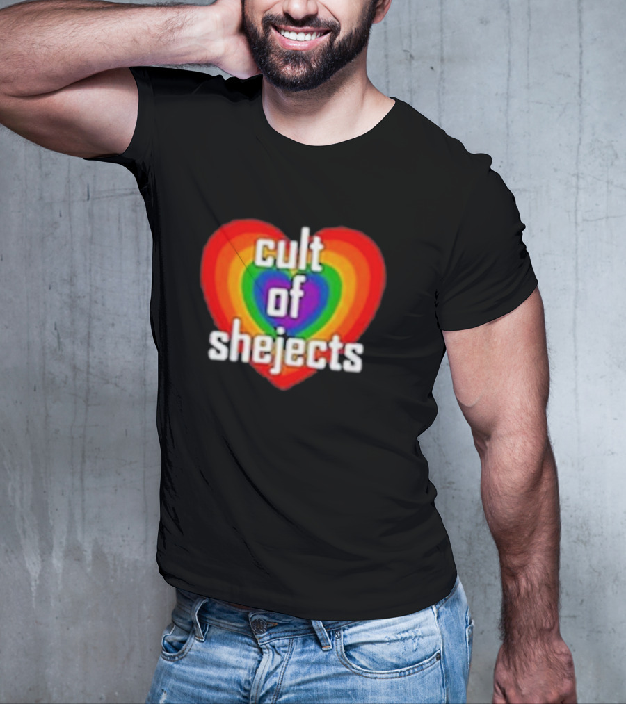Reel Rejects Cult Of Shejects Heart Rainbow Pride New T-Shirt