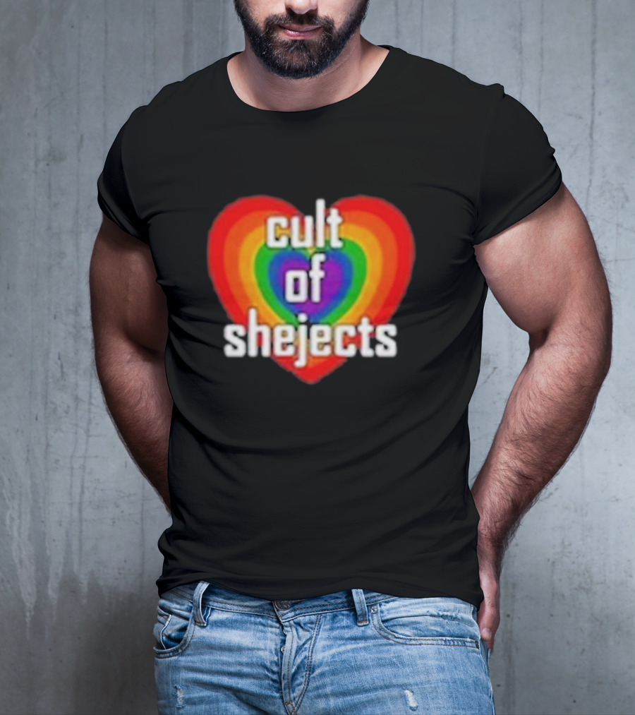 Reel Rejects Cult Of Shejects Heart Rainbow Pride New T-Shirt