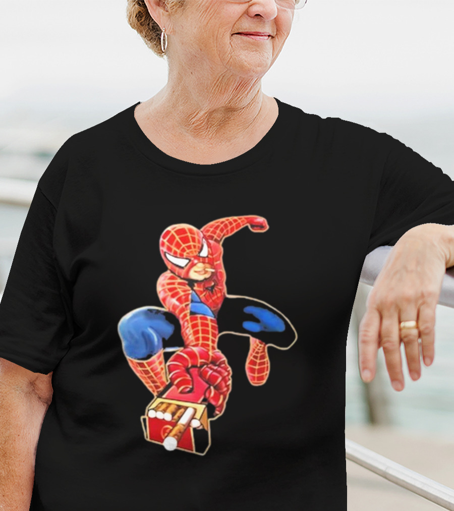 Shithead Steve Superman Smoker Man Spider-Man Cigarette Box Swing T-Shirt