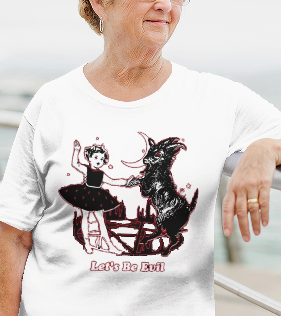 Teenhearts Let's Be Evil With Pentagram Dancing Girl And Goat T-Shirt