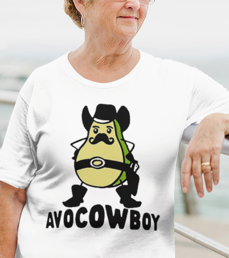 Got Funny Avocowboy Western Cartoon Avocado Character T-Shirt