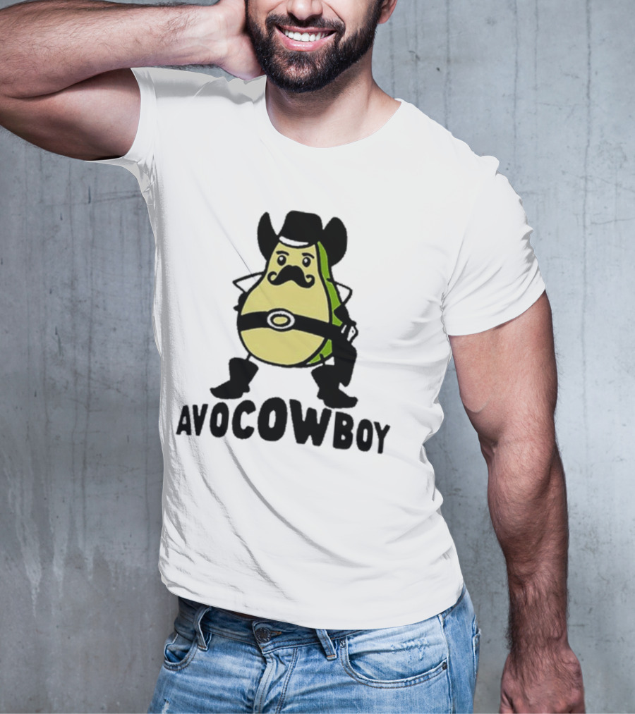 Got Funny Avocowboy Western Cartoon Avocado Character T-Shirt