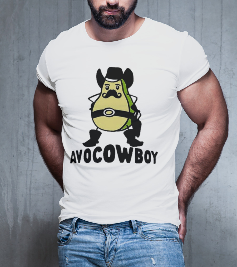 Got Funny Avocowboy Western Cartoon Avocado Character T-Shirt