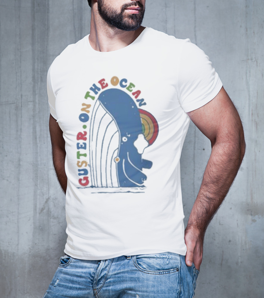 Guster On The Ocean Whale Rainbow T-Shirt