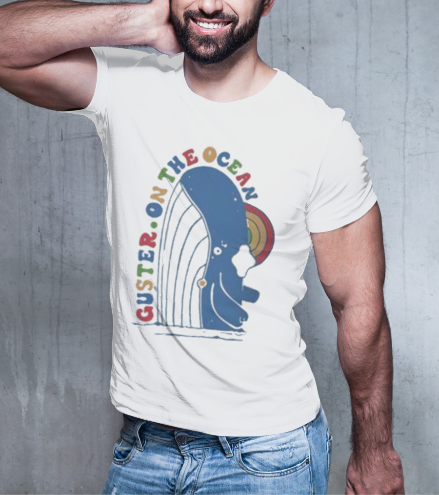 Guster On The Ocean Whale Rainbow T-Shirt