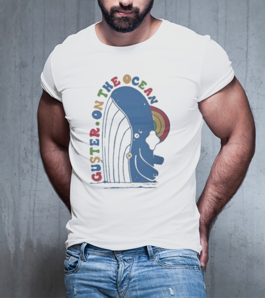 Guster On The Ocean Whale Rainbow T-Shirt