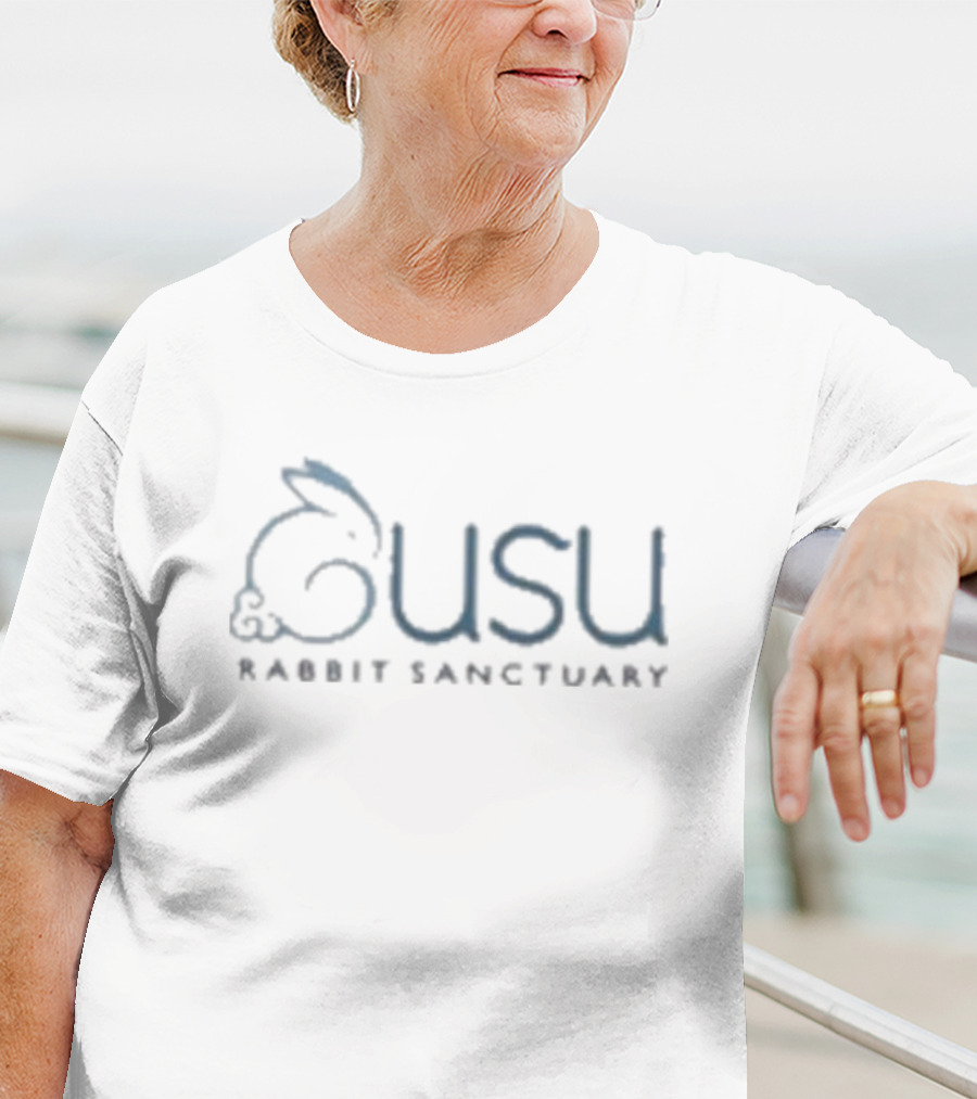 Gusu Rabbit Sanctuary Logo With Bunny Outline T-Shirt