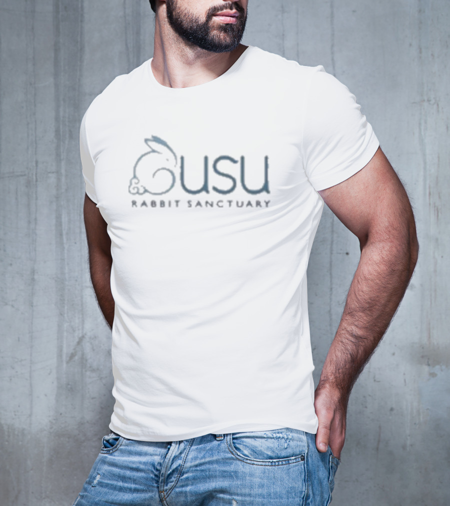 Gusu Rabbit Sanctuary Logo With Bunny Outline T-Shirt