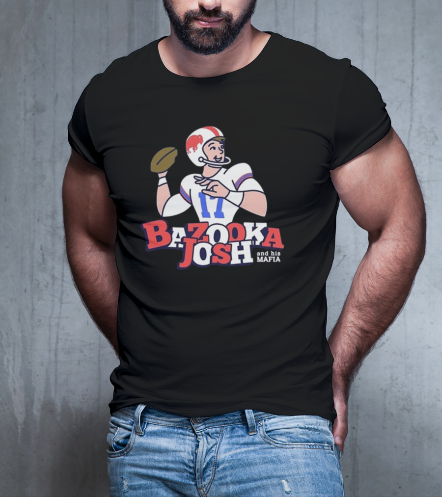Bazooka Josh And His Mafia Football Throwback Illustration 17 T-Shirt