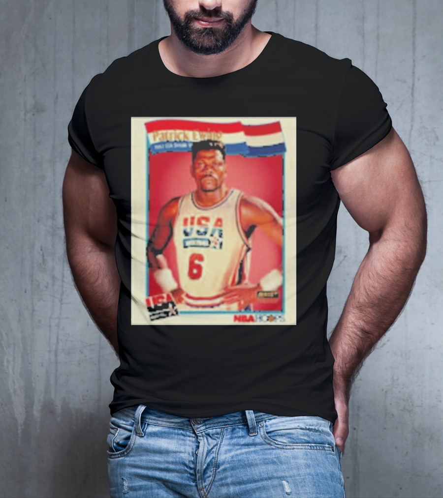 Patrick Ewing USA Basketball Dream Team 1992 NBA Hoops USA Olympic Team नंबर 6 T-Shirt