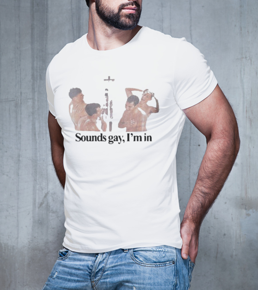 Sounds Gay I'm In Black Shirt With Artistic Male Group T-Shirt