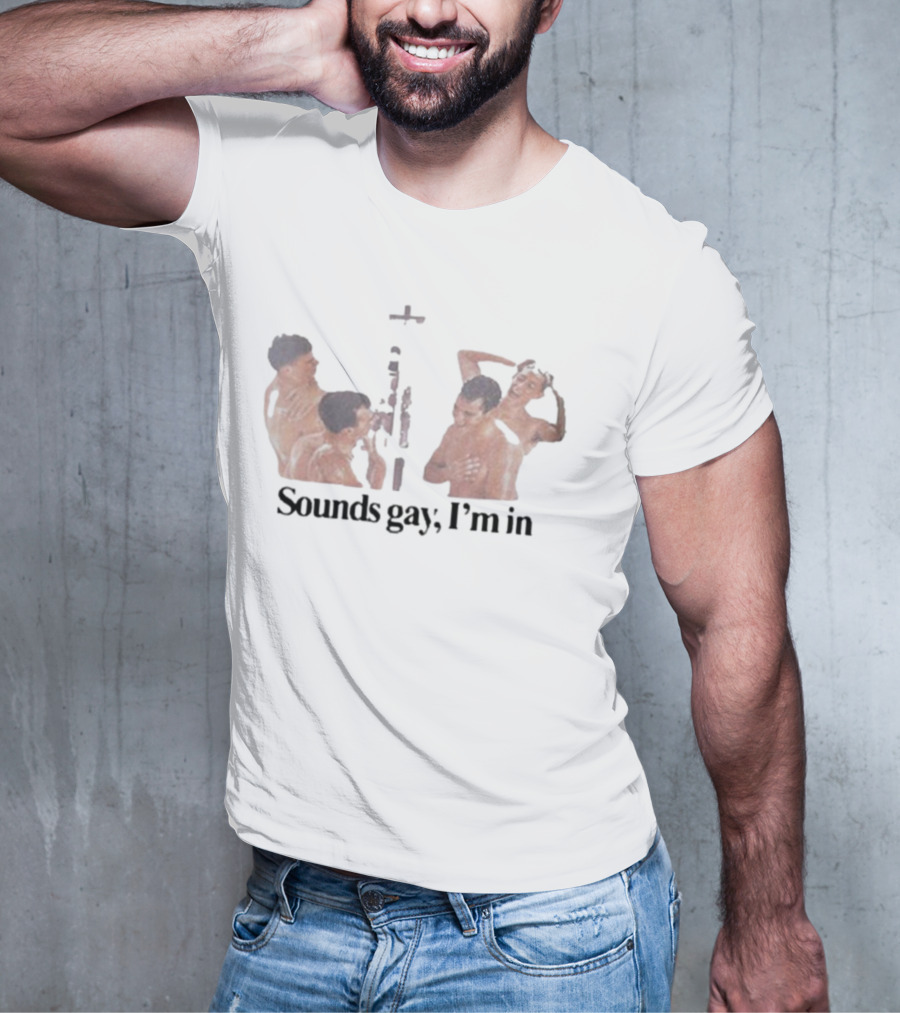 Sounds Gay I'm In Black Shirt With Artistic Male Group T-Shirt