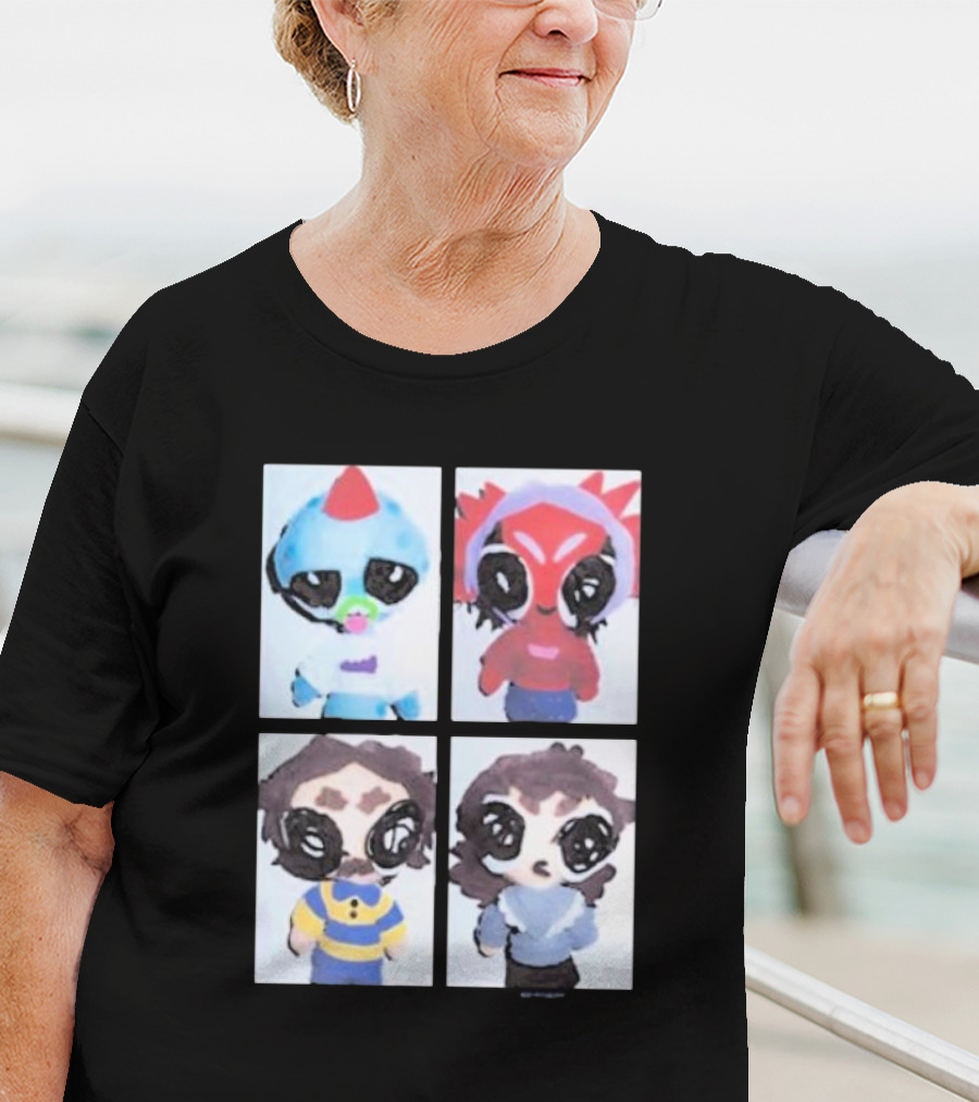 Emergency Intercom Plushies Cute Character Quartet T-Shirt