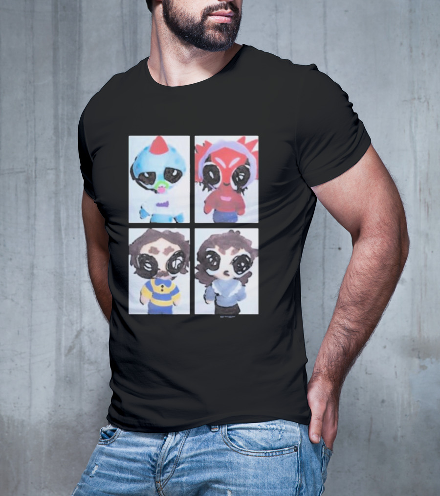 Emergency Intercom Plushies Cute Character Quartet T-Shirt