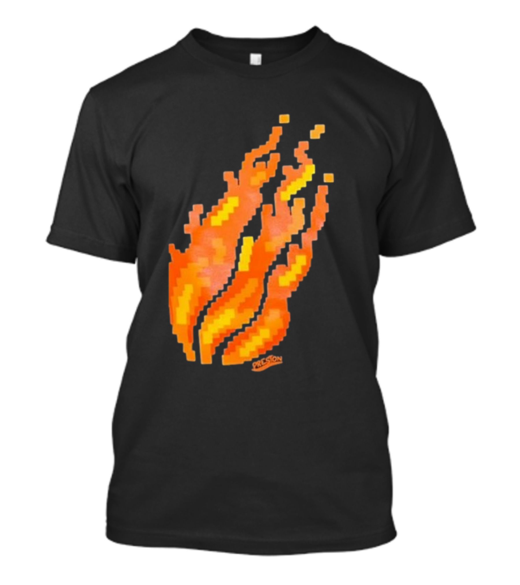 Fire Pixel Flame McLovin Burn Sunset Pixels T-Shirt