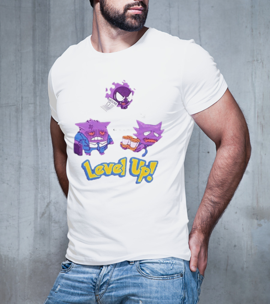 Gengar Evolution Level Up Journey With Resume And Briefcase T-Shirt