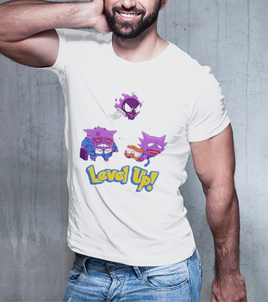 Gengar Evolution Level Up Journey With Resume And Briefcase T-Shirt