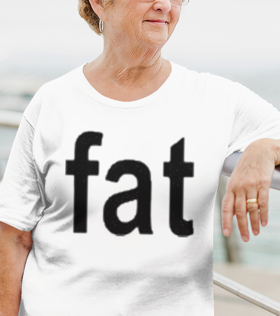 Dorkchop Fat Brat Minimalist Text Black T-Shirt