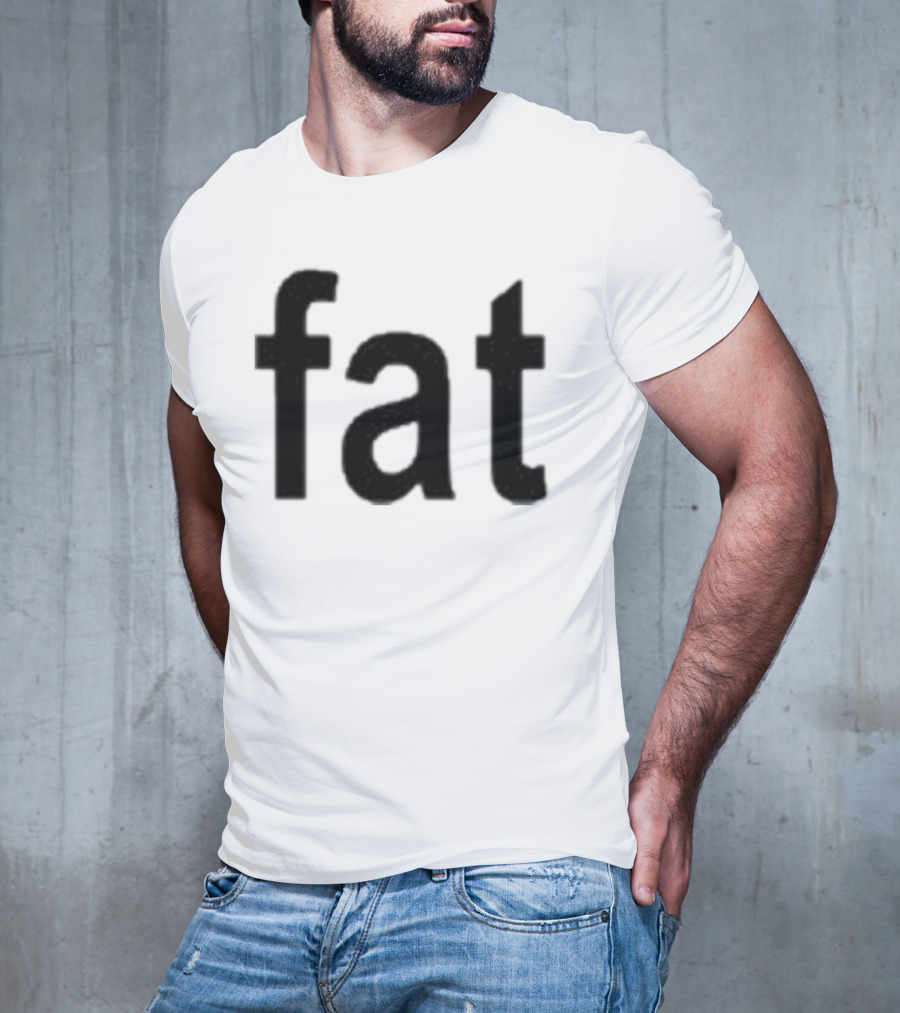 Dorkchop Fat Brat Minimalist Text Black T-Shirt