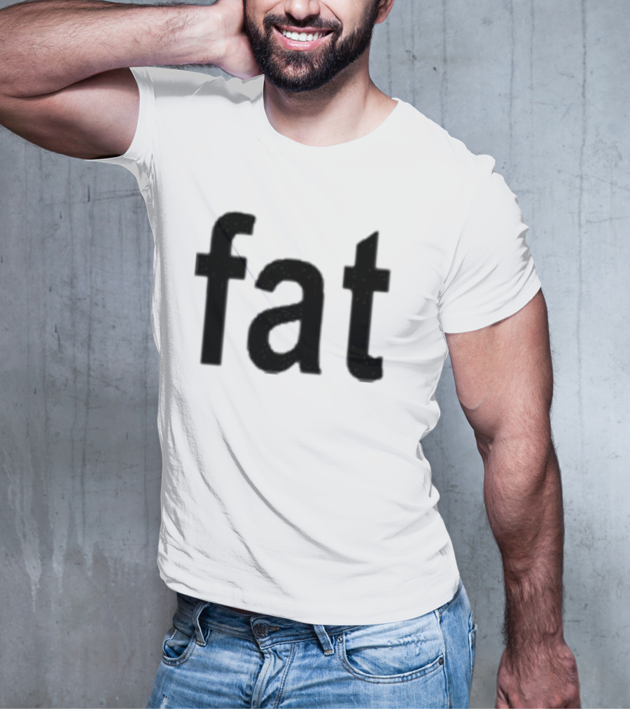 Dorkchop Fat Brat Minimalist Text Black T-Shirt