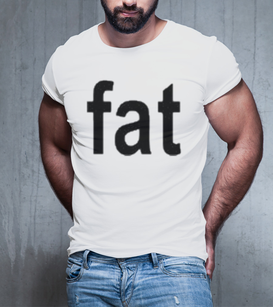 Dorkchop Fat Brat Minimalist Text Black T-Shirt